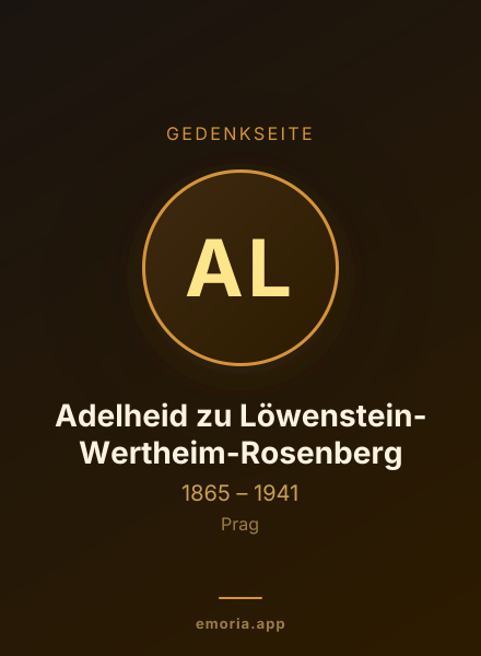Gedenkportrait von Adelheid zu Löwenstein-Wertheim-Rosenberg