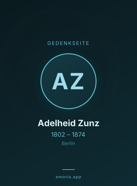 Gedenkportrait von Adelheid Zunz