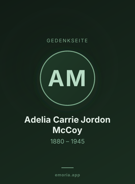 Gedenkportrait von Adelia Carrie Jordon McCoy