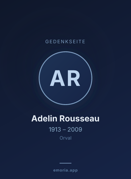 Gedenkportrait von Adelin Rousseau