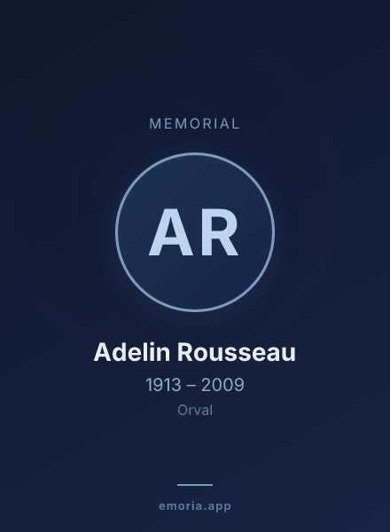 Memorial portrait of Adelin Rousseau