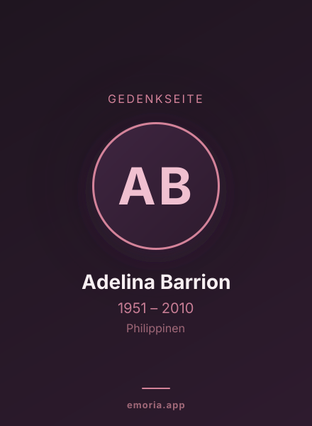 Gedenkportrait von Adelina Barrion