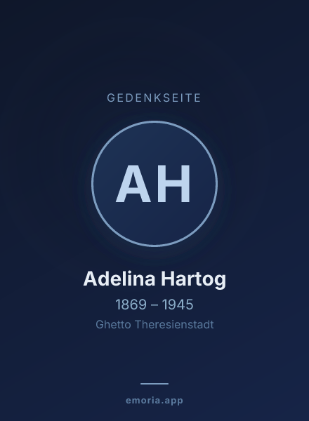 Gedenkportrait von Adelina Hartog