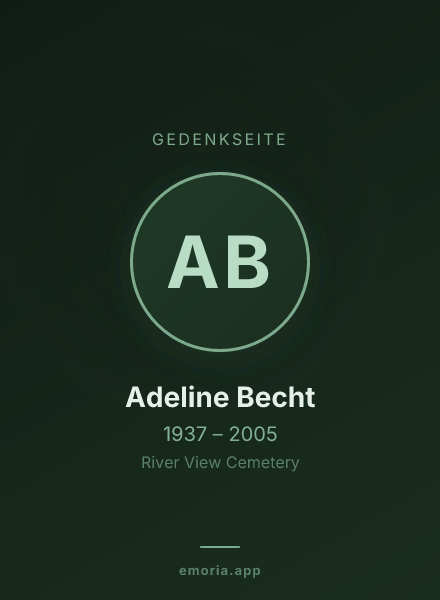 Gedenkportrait von Adeline Becht