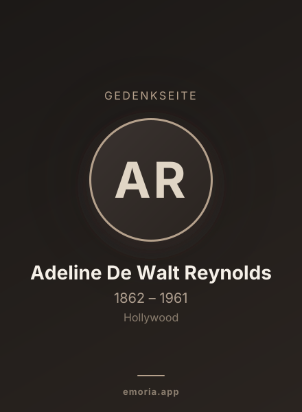 Gedenkportrait von Adeline De Walt Reynolds