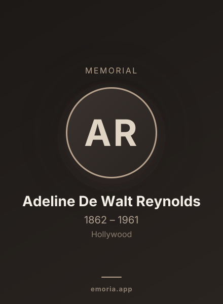 Memorial portrait of Adeline De Walt Reynolds
