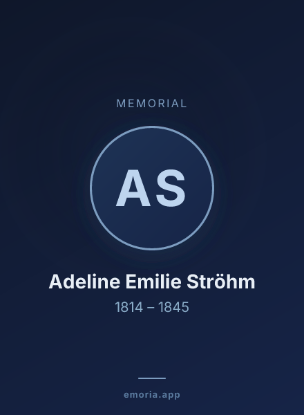 Memorial portrait of Adeline Emilie Ströhm