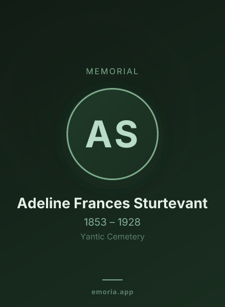 Memorial portrait of Adeline Frances Sturtevant