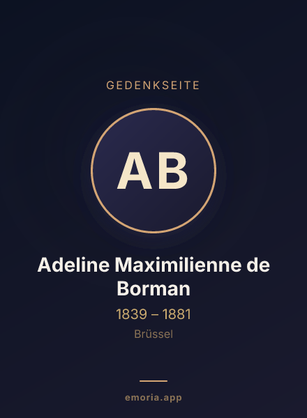 Gedenkportrait von Adeline Maximilienne de Borman