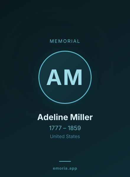 Memorial portrait of Adeline Miller