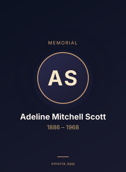 Memorial portrait of Adeline Mitchell Scott