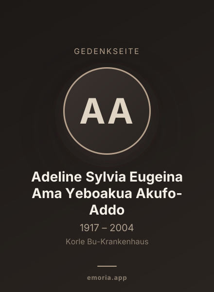 Gedenkportrait von Adeline Sylvia Eugeina Ama Yeboakua Akufo-Addo