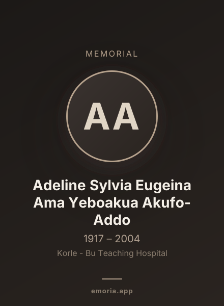 Memorial portrait of Adeline Sylvia Eugeina Ama Yeboakua Akufo-Addo