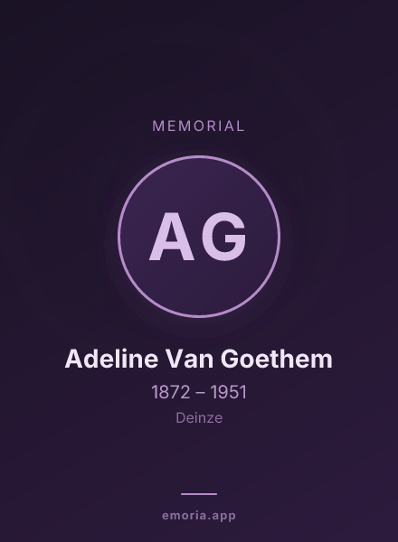 Memorial portrait of Adeline Van Goethem