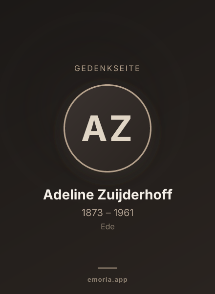Gedenkportrait von Adeline Zuijderhoff