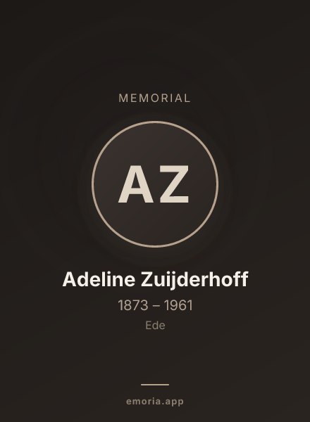 Memorial portrait of Adeline Zuijderhoff