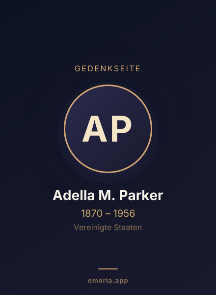 Gedenkportrait von Adella M. Parker