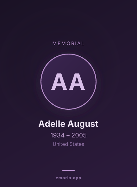 Memorial portrait of Adelle August