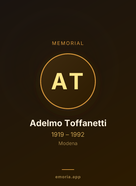 Memorial portrait of Adelmo Toffanetti