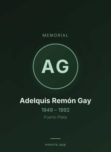 Memorial portrait of Adelquis Remón Gay