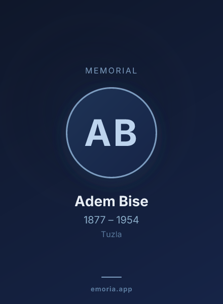 Memorial portrait of Adem Bise