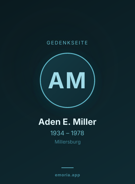 Gedenkportrait von Aden E. Miller