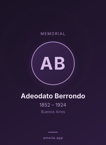 Memorial portrait of Adeodato Berrondo