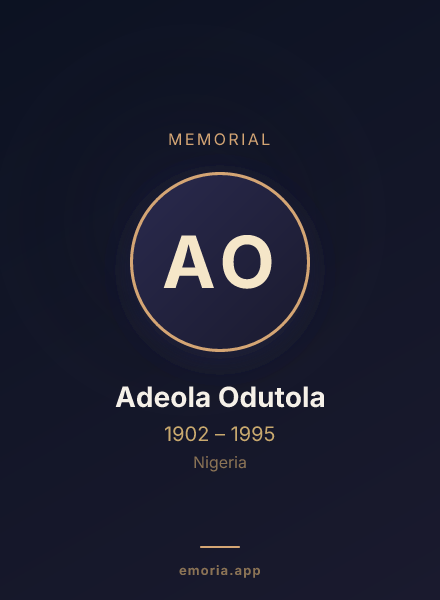 Memorial portrait of Adeola Odutola