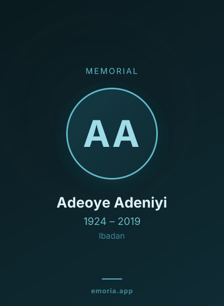 Memorial portrait of Adeoye Adeniyi