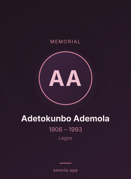 Memorial portrait of Adetokunbo Ademola