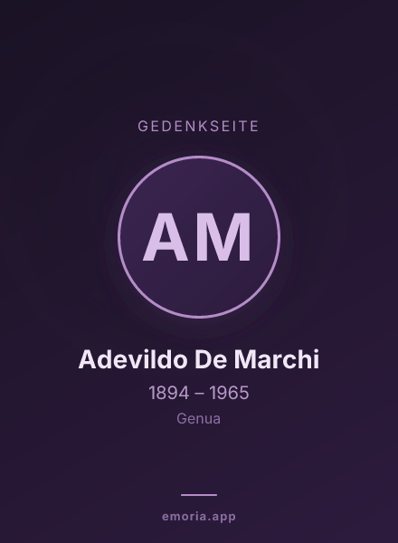 Gedenkportrait von Adevildo De Marchi