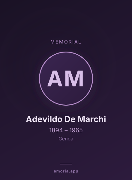 Memorial portrait of Adevildo De Marchi