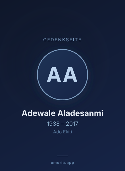 Gedenkportrait von Adewale Aladesanmi