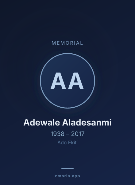 Memorial portrait of Adewale Aladesanmi