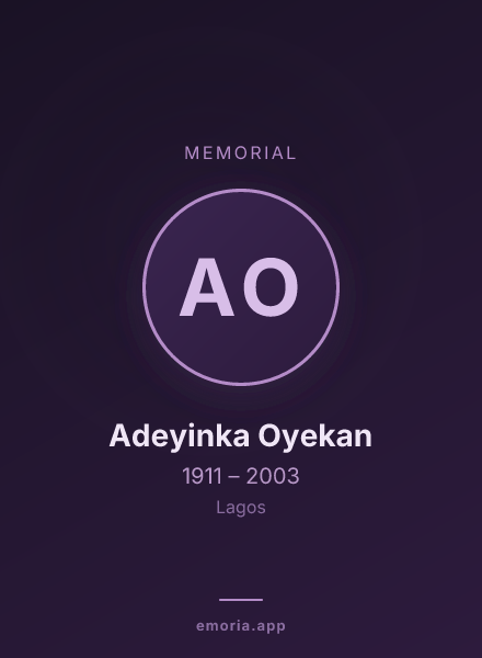Memorial portrait of Adeyinka Oyekan