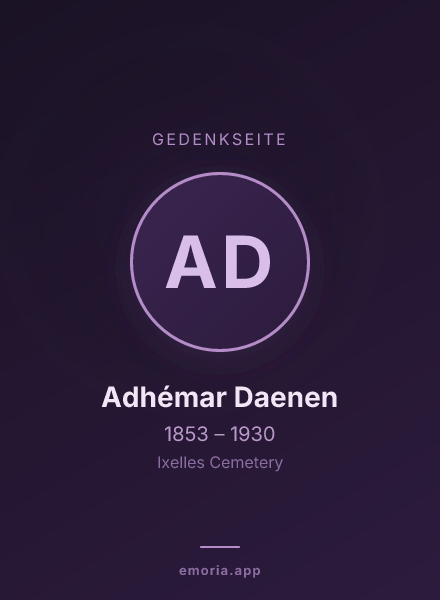 Gedenkportrait von Adhémar Daenen