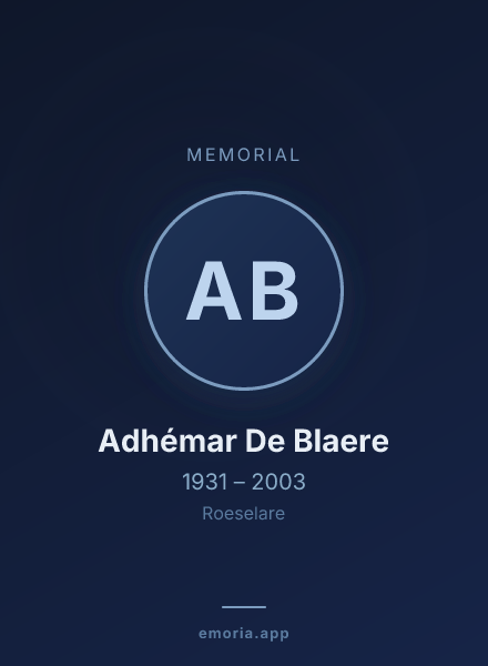 Memorial portrait of Adhémar De Blaere