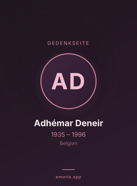 Gedenkportrait von Adhémar Deneir