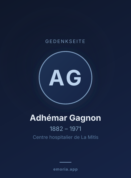 Gedenkportrait von Adhémar Gagnon