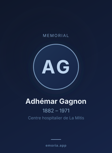 Memorial portrait of Adhémar Gagnon
