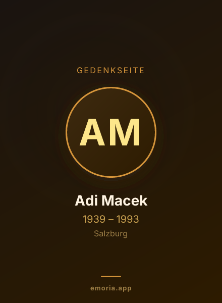 Gedenkportrait von Adi Macek