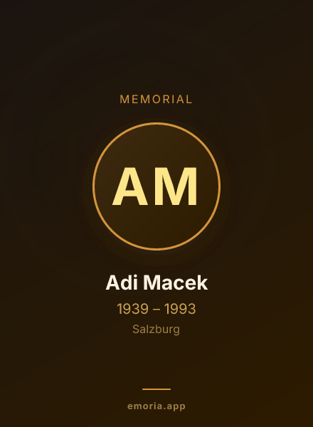 Memorial portrait of Adi Macek