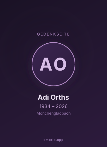 Gedenkportrait von Adi Orths