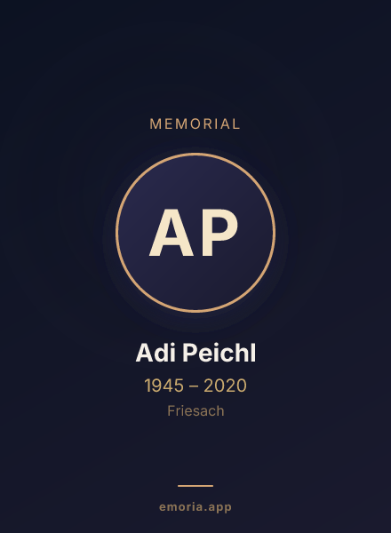 Memorial portrait of Adi Peichl