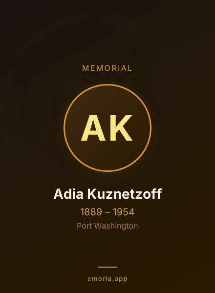 Memorial portrait of Adia Kuznetzoff