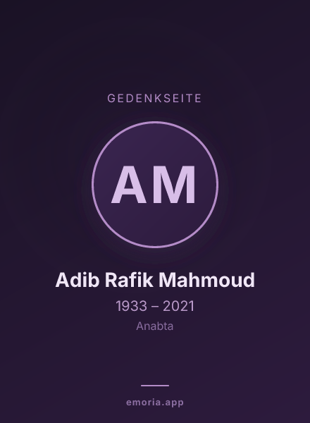 Gedenkportrait von Adib Rafik Mahmoud