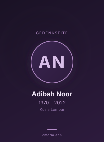 Gedenkportrait von Adibah Noor