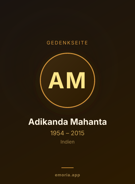 Gedenkportrait von Adikanda Mahanta