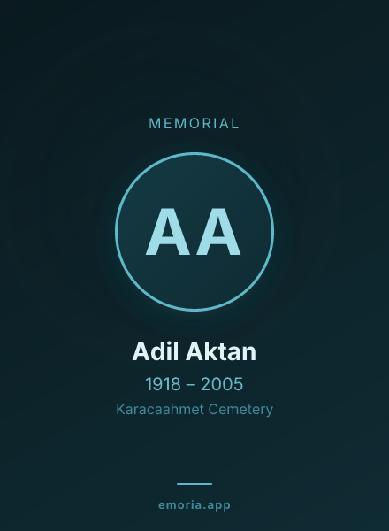 Memorial portrait of Adil Aktan