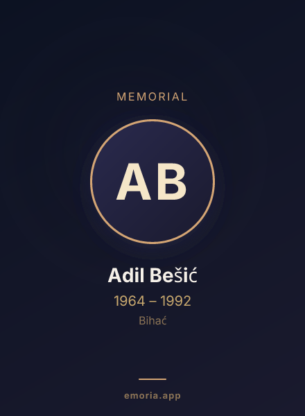 Memorial portrait of Adil Bešić